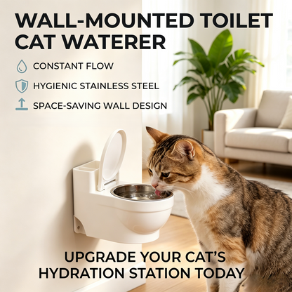 Wall‑Mounted Toilet‑Shaped Cat Water Fountain