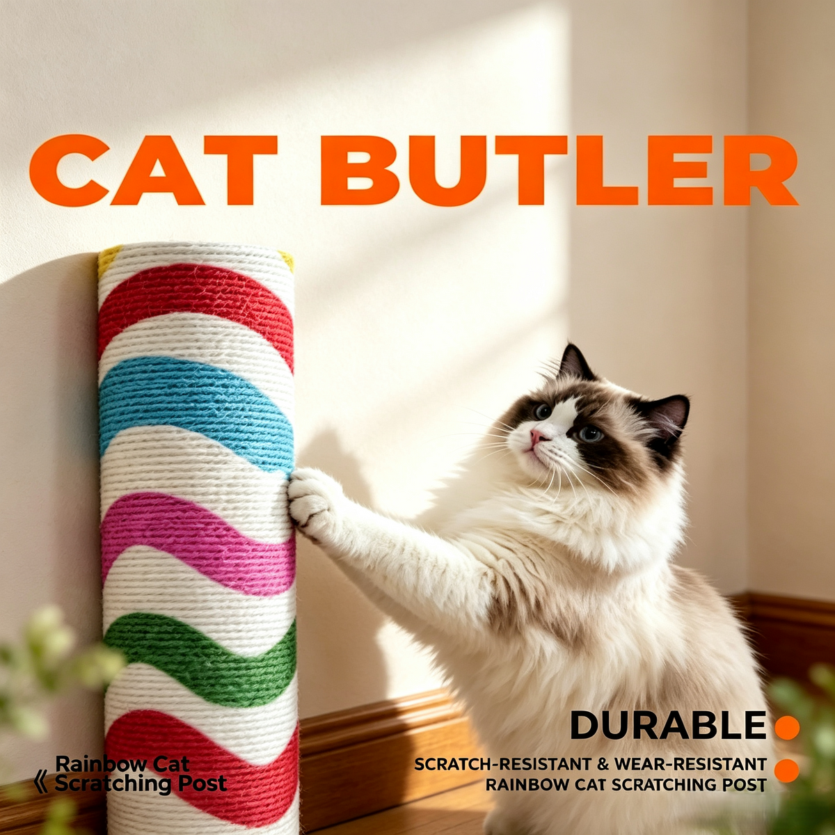 Self‑Adhesive Wall‑Mounted Cat Scratching Post