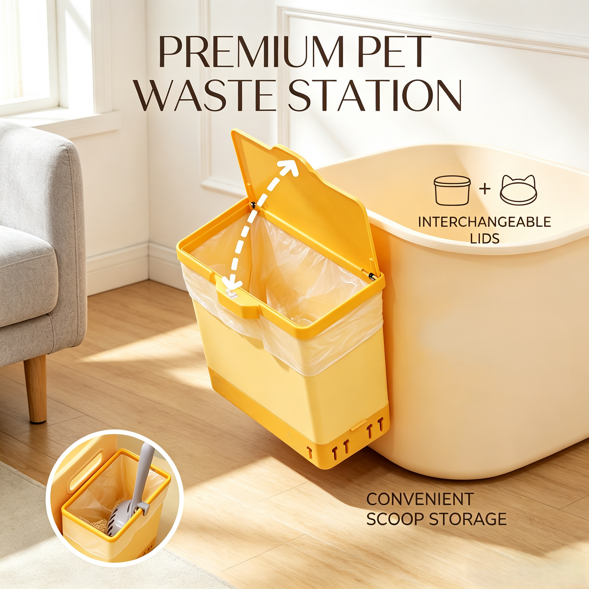 Hanging Cat Litter Waste Bin