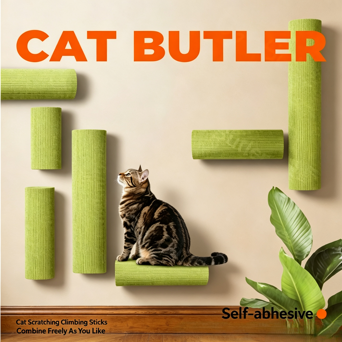 Self‑Adhesive Wall‑Mounted Cat Scratching Post