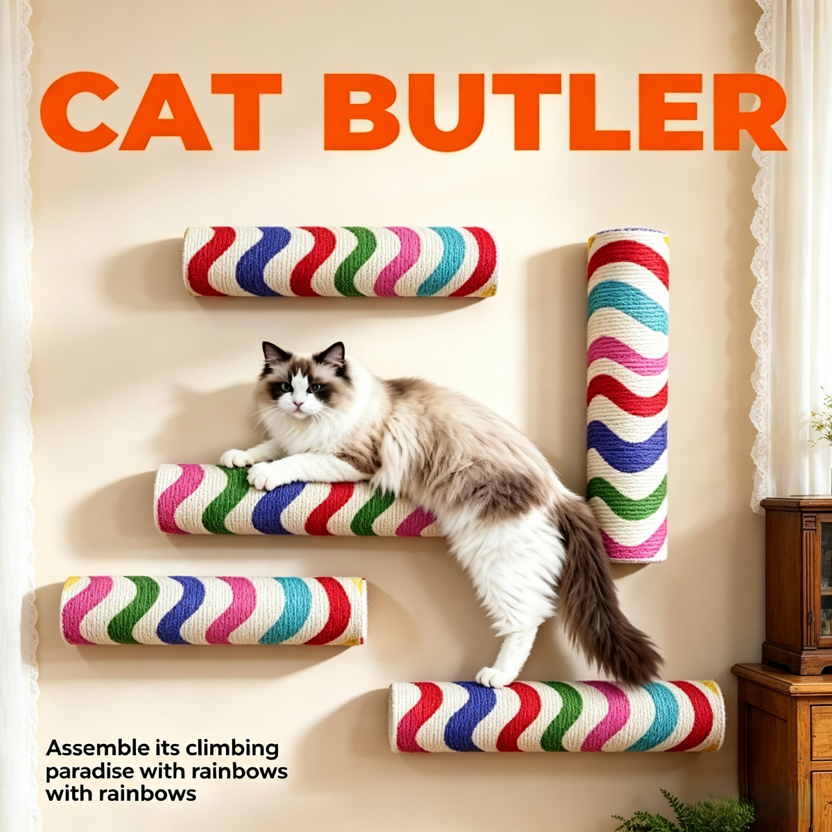 Self‑Adhesive Wall‑Mounted Cat Scratching Post