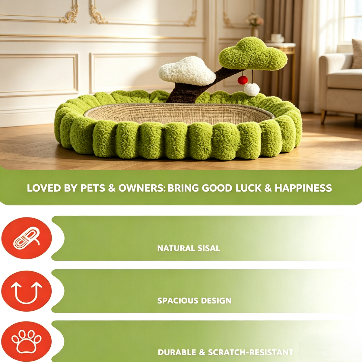 Money‑Tree Shaped Sisal Cat Bed